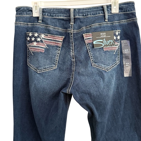 Silver Jeans Dark Blue Suki Capri  Denim Jeans size 18 - Picture 7 of 8